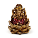 Figurki - Złoty Ganesh & Lakshmi Lotus - Zestaw 2 sztuk 8cm