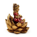 Figurki - Złoty Ganesh & Lakshmi Lotus - Zestaw 2 sztuk 8cm