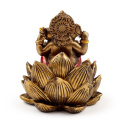 Figurki - Złoty Ganesh & Lakshmi Lotus - Zestaw 2 sztuk 8cm