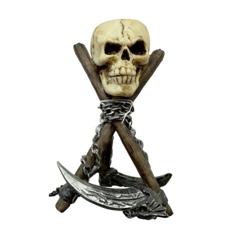 Podstawka na świeczkę - podgrzewacz - Czaszka z kosami - skull 16cm