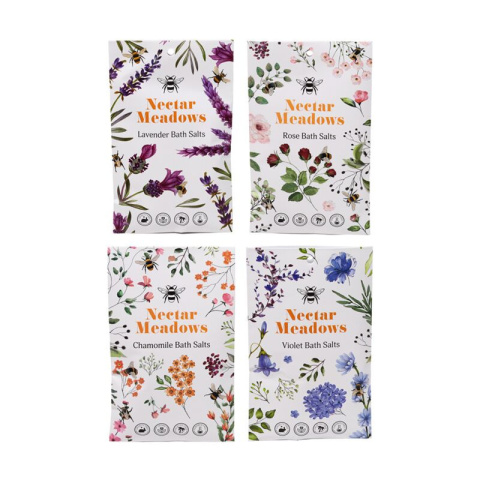 Sól do kąpieli, zestaw 4 saszetek - Nectar Meadows