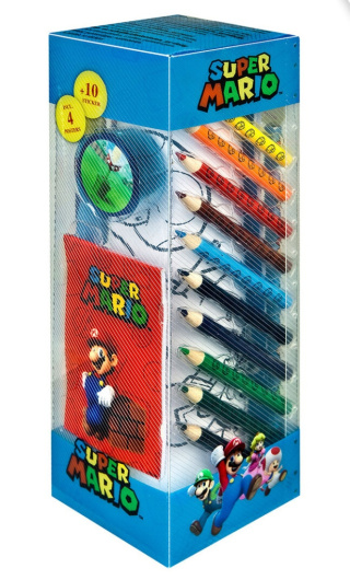 Zestaw artystyczny SUPER MARIO 25 elementów malowanie rysowanie kredki