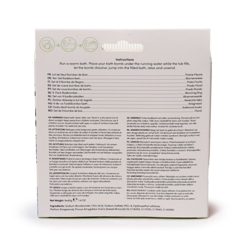 Zestaw 9 mini kul do kąpieli Butterfly Meadows z olejkiem migdałowym