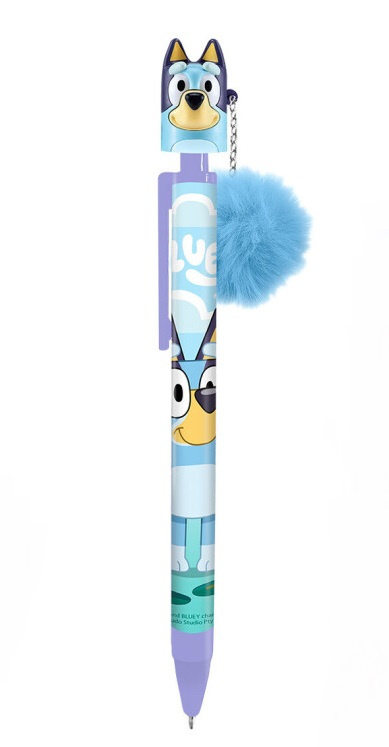 Długopis z nakładką 3D i pomponem - Bluey