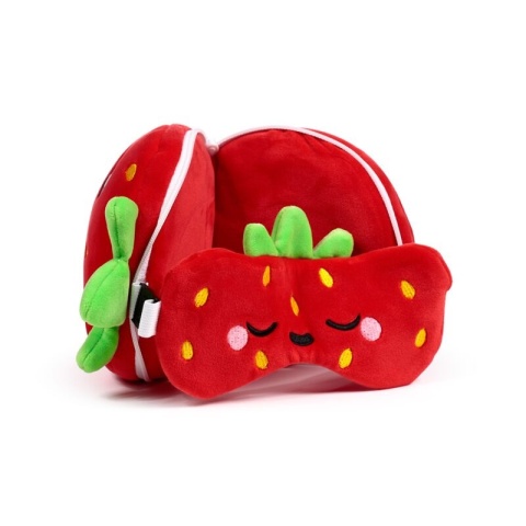 Elidi the Strawberry poduszka podróżna maseczka na oczy maskotka Truskawka