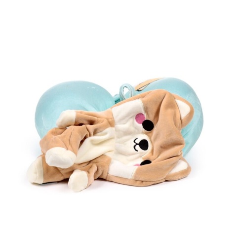 Poduszka podróżna i pluszowa zabawka Swapseazzz 2 w 1 - Pies Shiba lnu