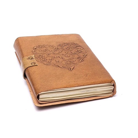 Notes ze skóry ekologicznej - Heart - Serce