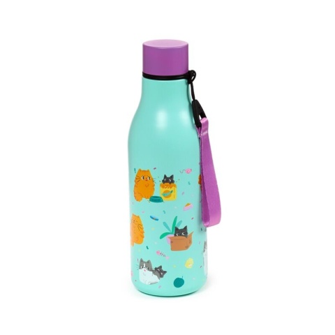Butelka termiczna ze stali nierdzewnej 500 ml - Bean & Co Cats koty