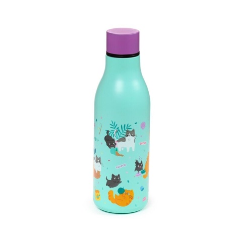 Butelka termiczna ze stali nierdzewnej 500 ml - Bean & Co Cats koty