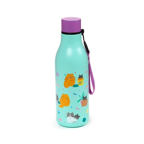 Butelka termiczna ze stali nierdzewnej 500 ml - Bean & Co Cats koty