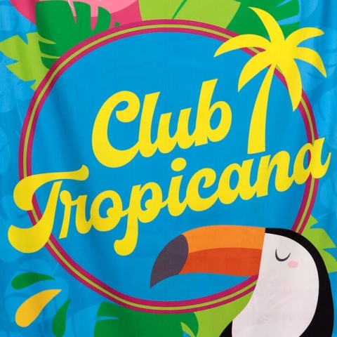 Ręcznik plażowy z mikrofibry - Flamingo Club Tropicana 180x85cm