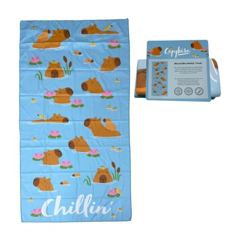 Ręcznik plażowy z mikrofibry - Kapibara 180x85cm