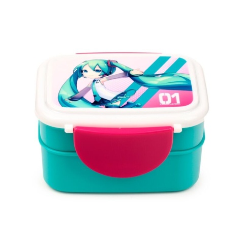 Pudełko na lunch Bento Clip Lock ze sztućcami Hatsune Miku