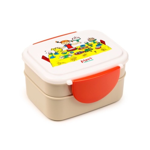 Pudełko na lunch Bento Clip Lock ze sztućcami Pippi Pończoszanka