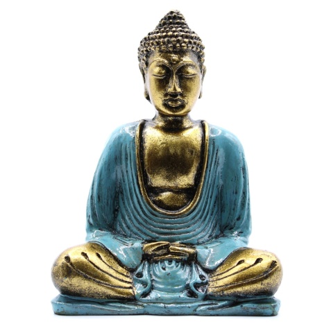 Statuetka Buddy - Niebieskozielony i Złoty 15 cm