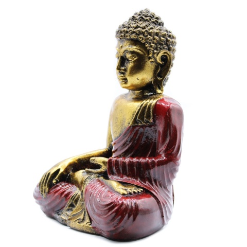Duża Statuetka Buddy - Czerwony i Złoty 22 cm