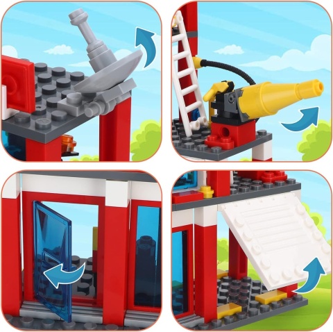 Klocki konstrukcyjne Cogo 2w1 Straż pożarna - Remiza