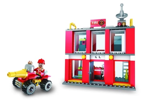 Klocki konstrukcyjne Cogo 2w1 Straż pożarna - Remiza
