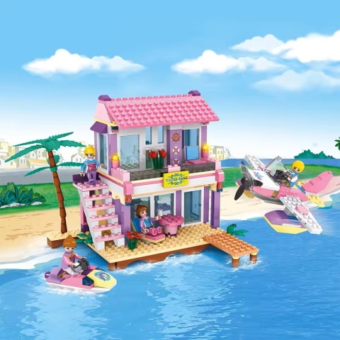 Klocki konstrukcyjne Cogo Willa na wodzie samolot i skuter wodny