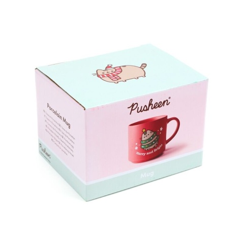 Duży kubek porcelanowy - Świąteczny kot Pusheen 500ml
