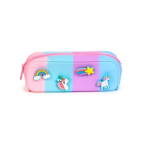 Piórnik silikonowy z zawieszkami - Jednorożec