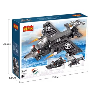 Klocki konstrukcyjne Cogo 3w1 Samolot Motorówka Helikopter