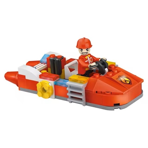 Klocki konstrukcyjne Cogo Straż pożarna - samochód i łódź strażaków