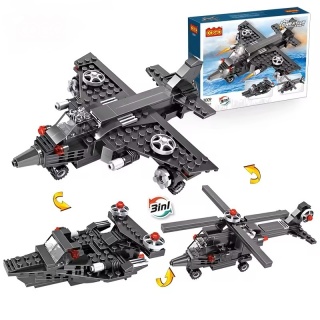 Klocki konstrukcyjne Cogo 3w1 Samolot Motorówka Helikopter