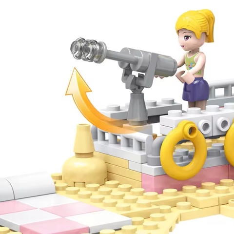 Klocki konstrukcyjne Cogo 3w1 Jacht plaża helikopter i surfing