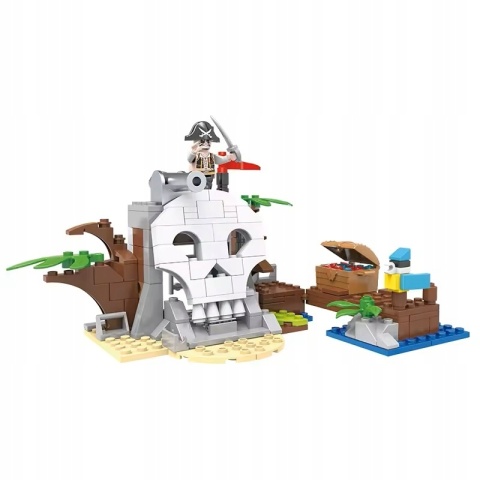 Klocki konstrukcyjne Cogo 3w1 Statek Pirackii wyspa skarbów