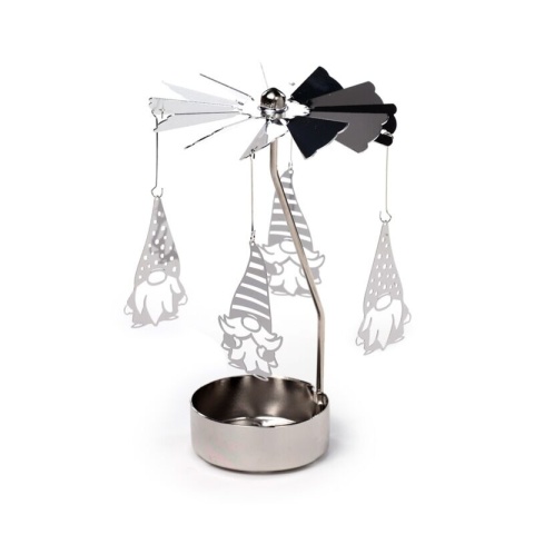 Świąteczny Gnom - Obrotowa Karuzela świecznik podgrzewacz