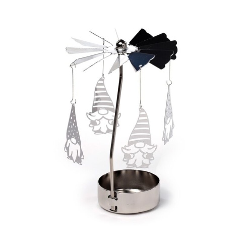 Świąteczny Gnom - Obrotowa Karuzela świecznik podgrzewacz