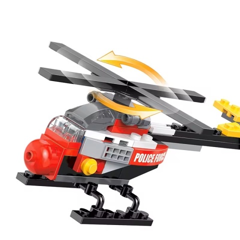Klocki konstrukcyjne Cogo 3w1 Policja ciężarówka z przyczepą helikopter