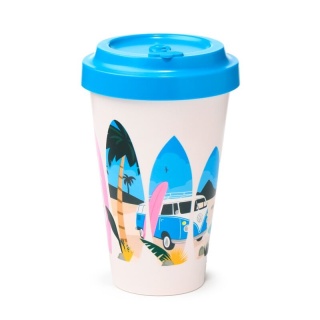 Kubek plastikowy wielorazowy 400ml - VW Volkswagen Camper Bus - Waves