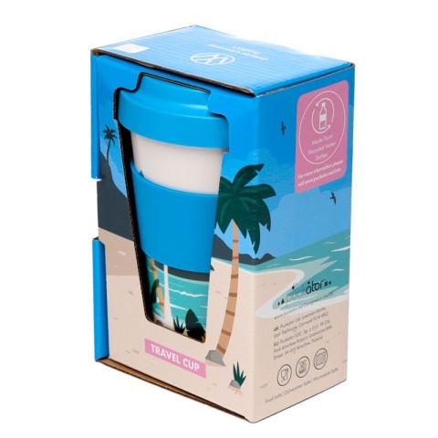 Kubek plastikowy wielorazowy 400ml - VW Volkswagen Camper Bus - Waves