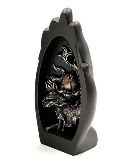 Figurka - srebrno-czarny Lotos 20cm