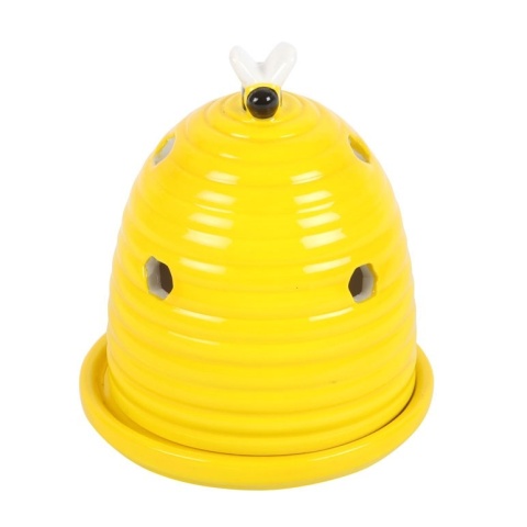 Yellow Beehive Incense Cone Holder - żółta ceramiczna kadzielnica UL