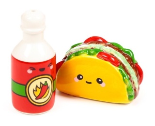 Ceramiczna pieprzniczka i solniczka - Frida the Taco & Hot Sauce - przyprawniki