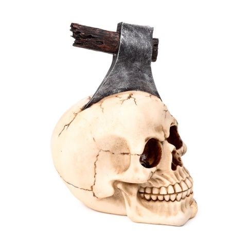 Czaszka z toporem - skull 18cm