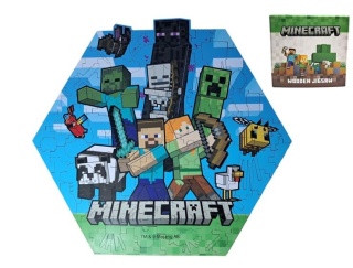 Puzzle drewniane 130 elementów - Minecraft Creeper