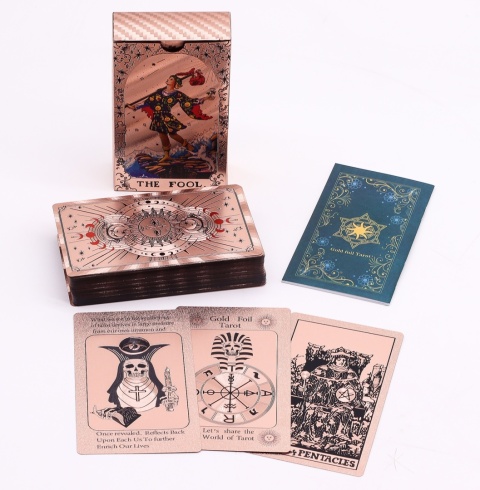 Karty Tarota Różowe Złoto z Przewodnikiem - Fazy Księżyca