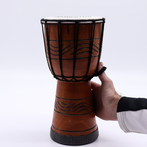 Mały Bęben Djembe Pro - Rytm Wolności (wysoki) Rękodzieło - 30 cm