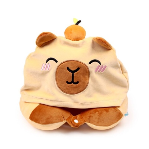 Poduszka podróżna z kapturem - Kapibara - Hoodeazzz Duke