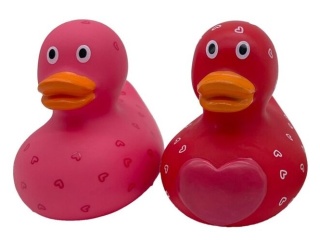 WYMIARY Zabawka do kapieli - Para zakochanych kaczek