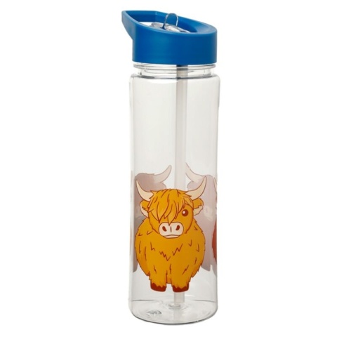 Butelka na wodę ze słomką 550ml Szkocka Krowa Wyżynna