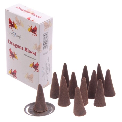 Kadzidełka Stożkowe Smocza Krew 15 szt. - Stamford Premium Dragons Blood