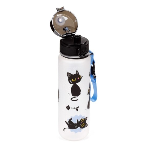 Lucky the Black Cat Pop Top 600ml Shatterproof Bottle - butelka