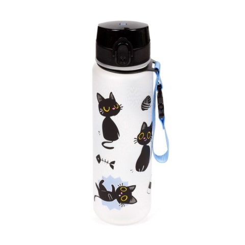 Lucky the Black Cat Pop Top 600ml Shatterproof Bottle - butelka