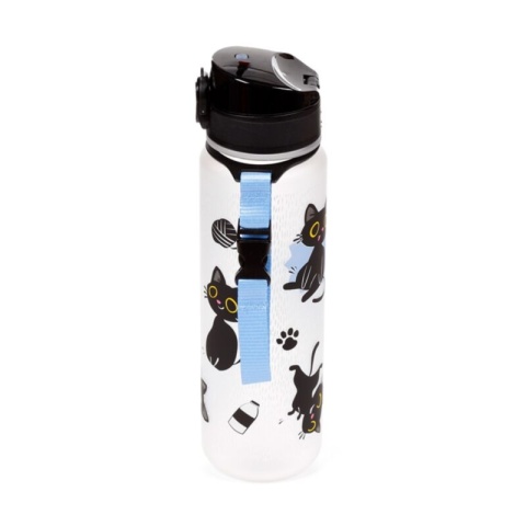 Lucky the Black Cat Pop Top 600ml Shatterproof Bottle - butelka