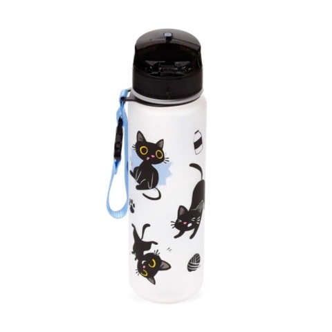 Lucky the Black Cat Pop Top 600ml Shatterproof Bottle - butelka